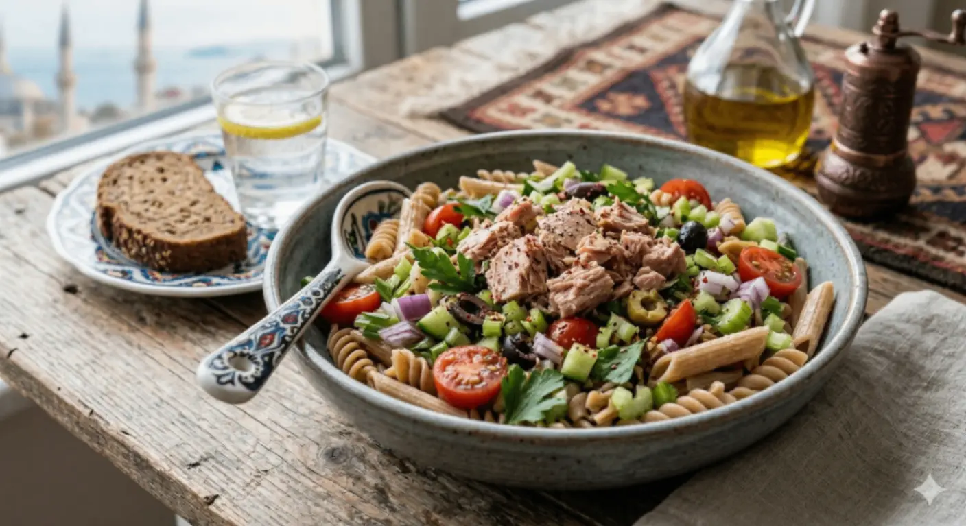 Ton Balıklı Tam Buğday Makarna Salatası Ton Balıklı Tam Buğday Makarna Salatası