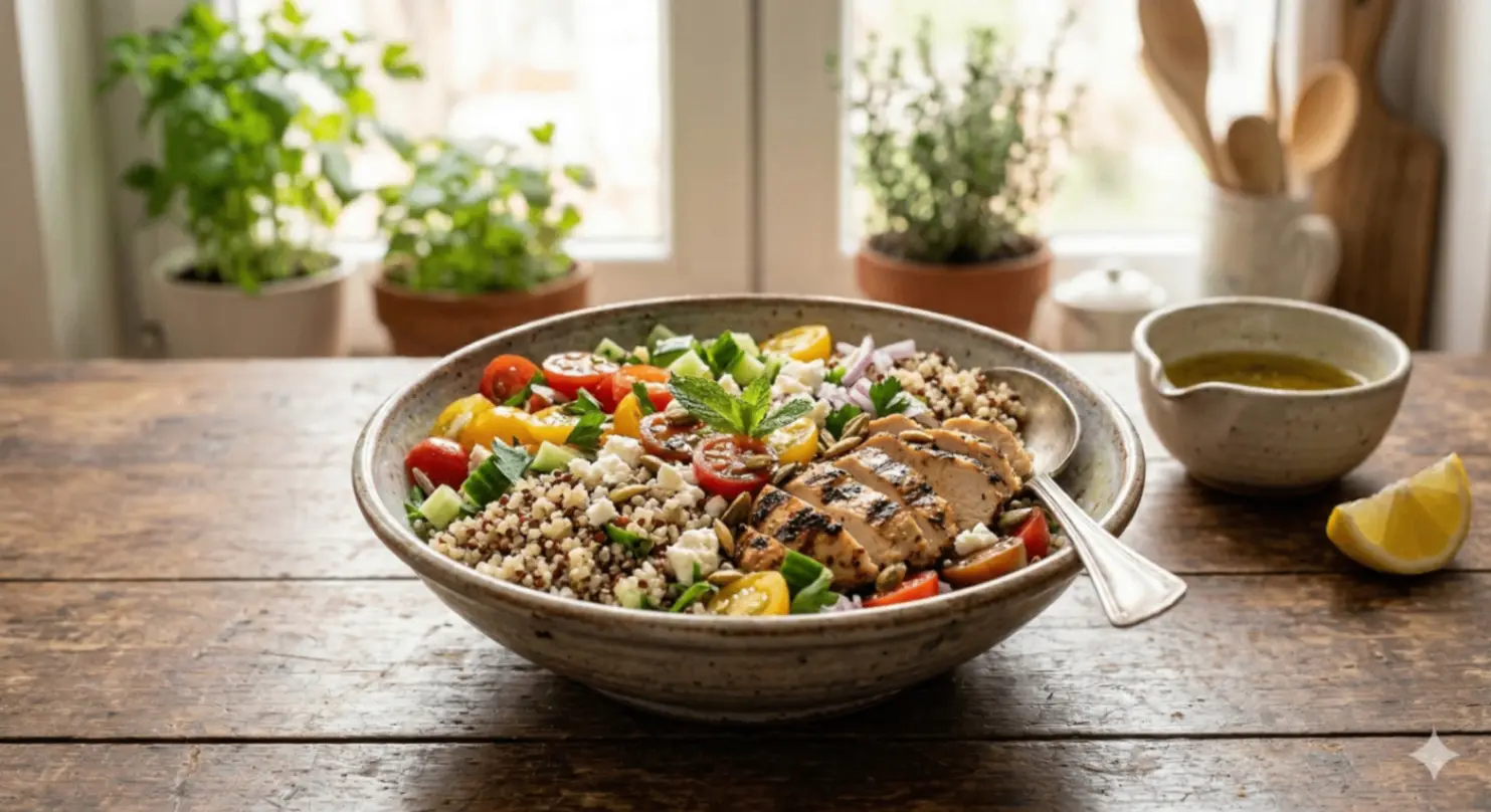 Izgara Tavuklu Kinoa Salatası Izgara Tavuklu Kinoa Salatası