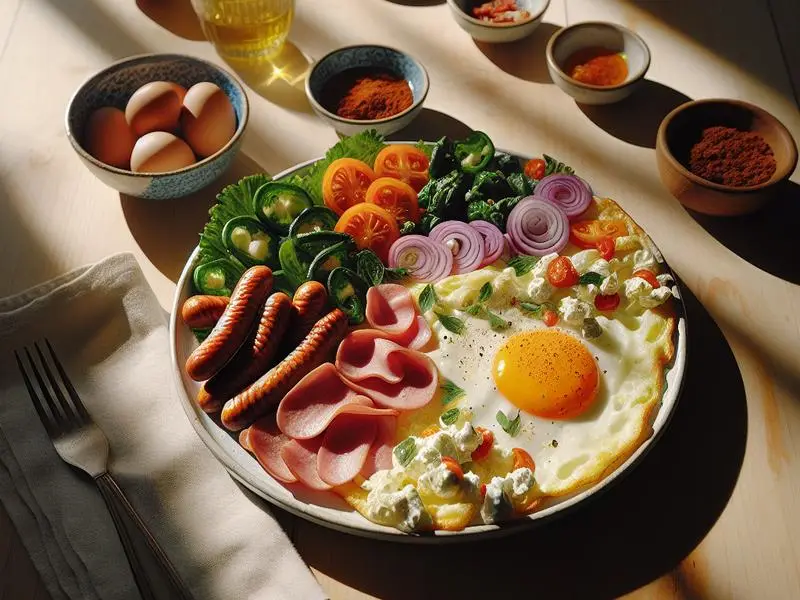 Yüksek Proteinli Sebzeli Lor Peynirli Rulo Omlet