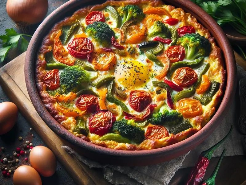 Fırında Bol Sebzeli Menemen Kasesi