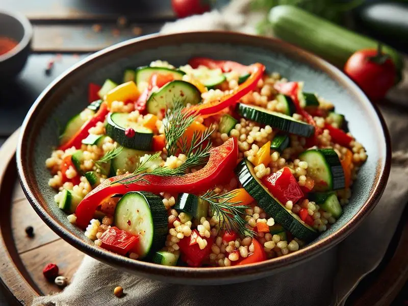 Köz Sebzeli Bulgur Salatası: Akdeniz Esintisi Köz Sebzeli Bulgur Salatası: Akdeniz Esintisi