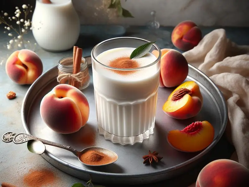 Şeftalili ve Tarçınlı Kefir İçeceği Şeftalili ve Tarçınlı Kefir İçeceği
