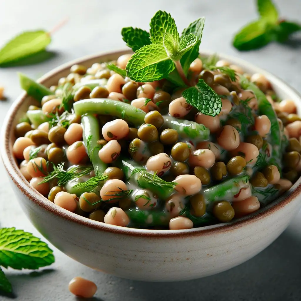 Maş Fasulyeli Taptaze Otlu Salata