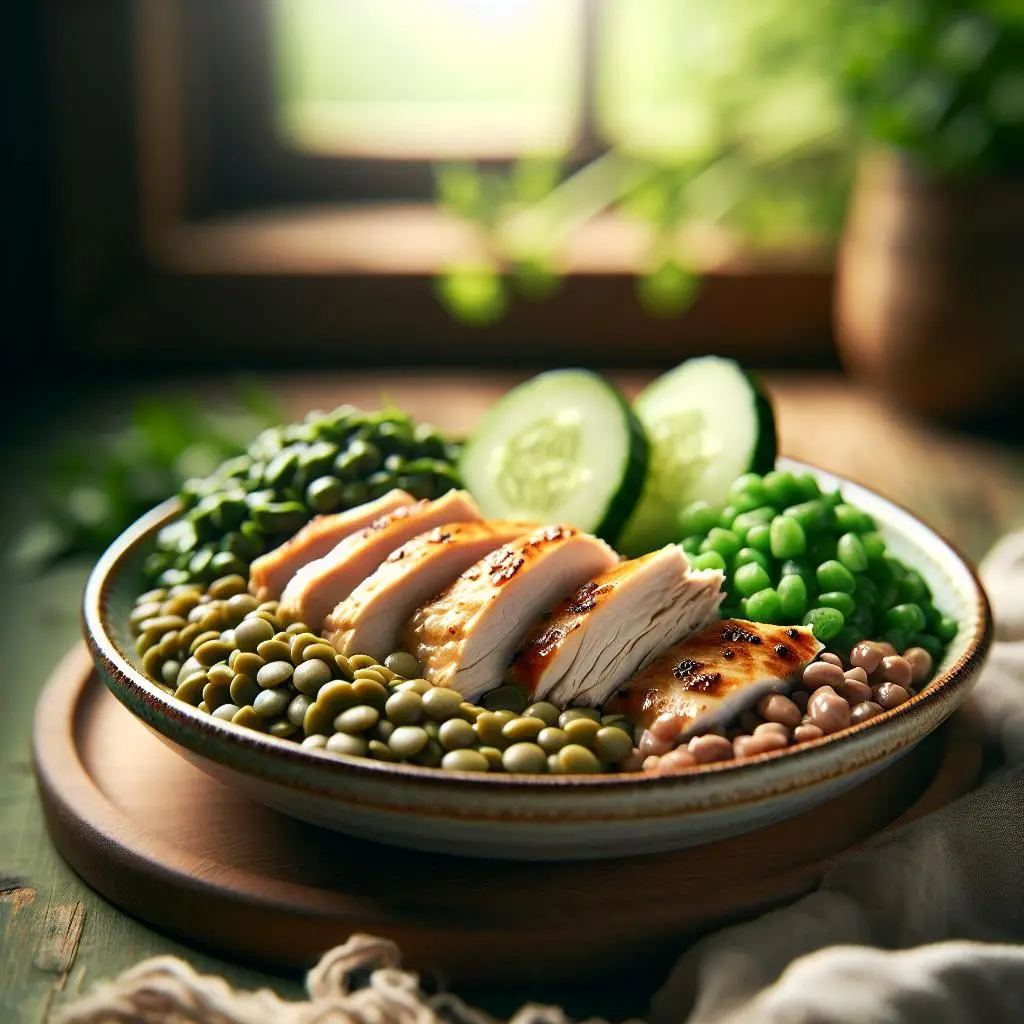 Tavuklu Yeşil Mercimek Salatası Tavuklu Yeşil Mercimek Salatası