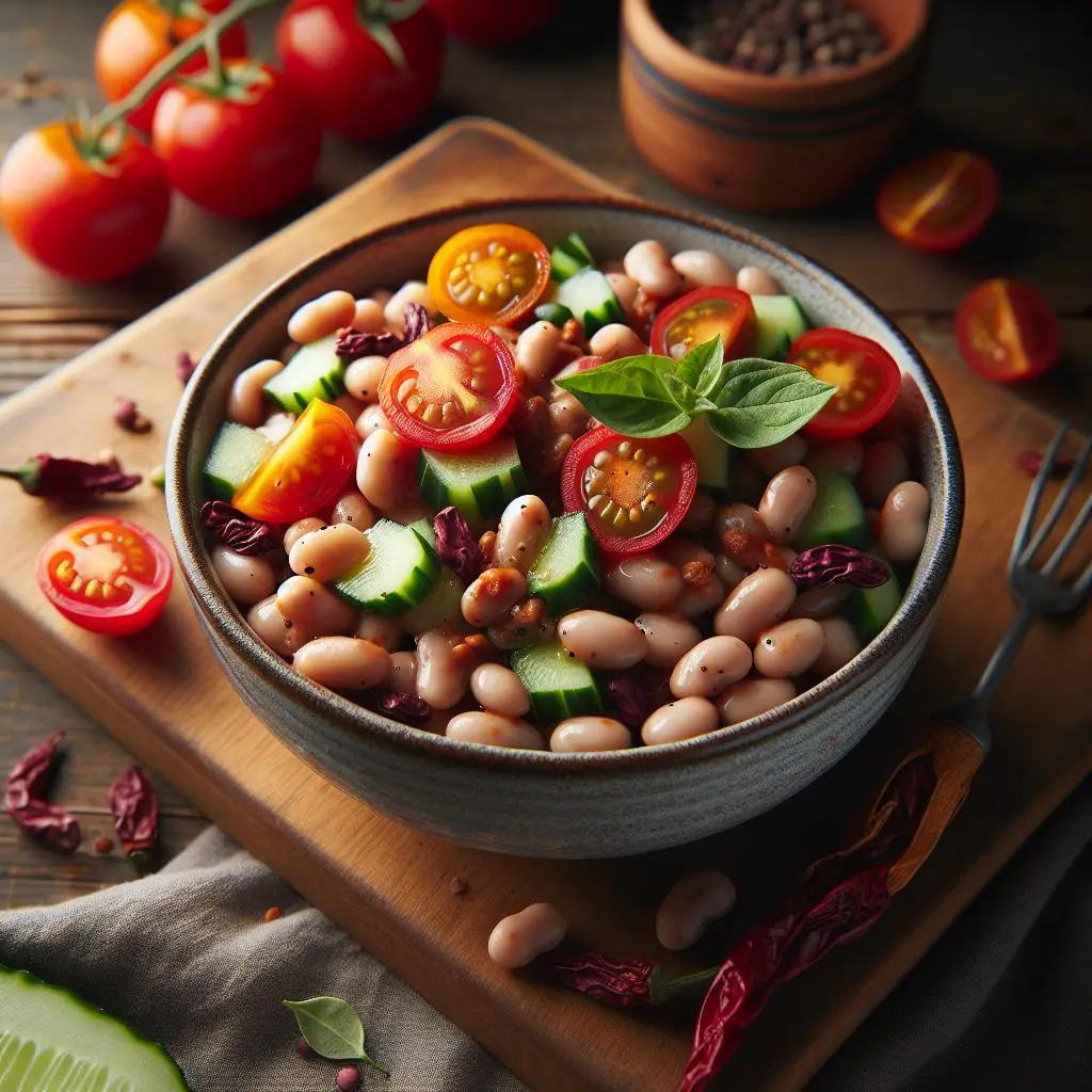 Renkli Barbunya Salatası: Besleyici Öğle Yemeği Renkli Barbunya Salatası: Besleyici Öğle Yemeği
