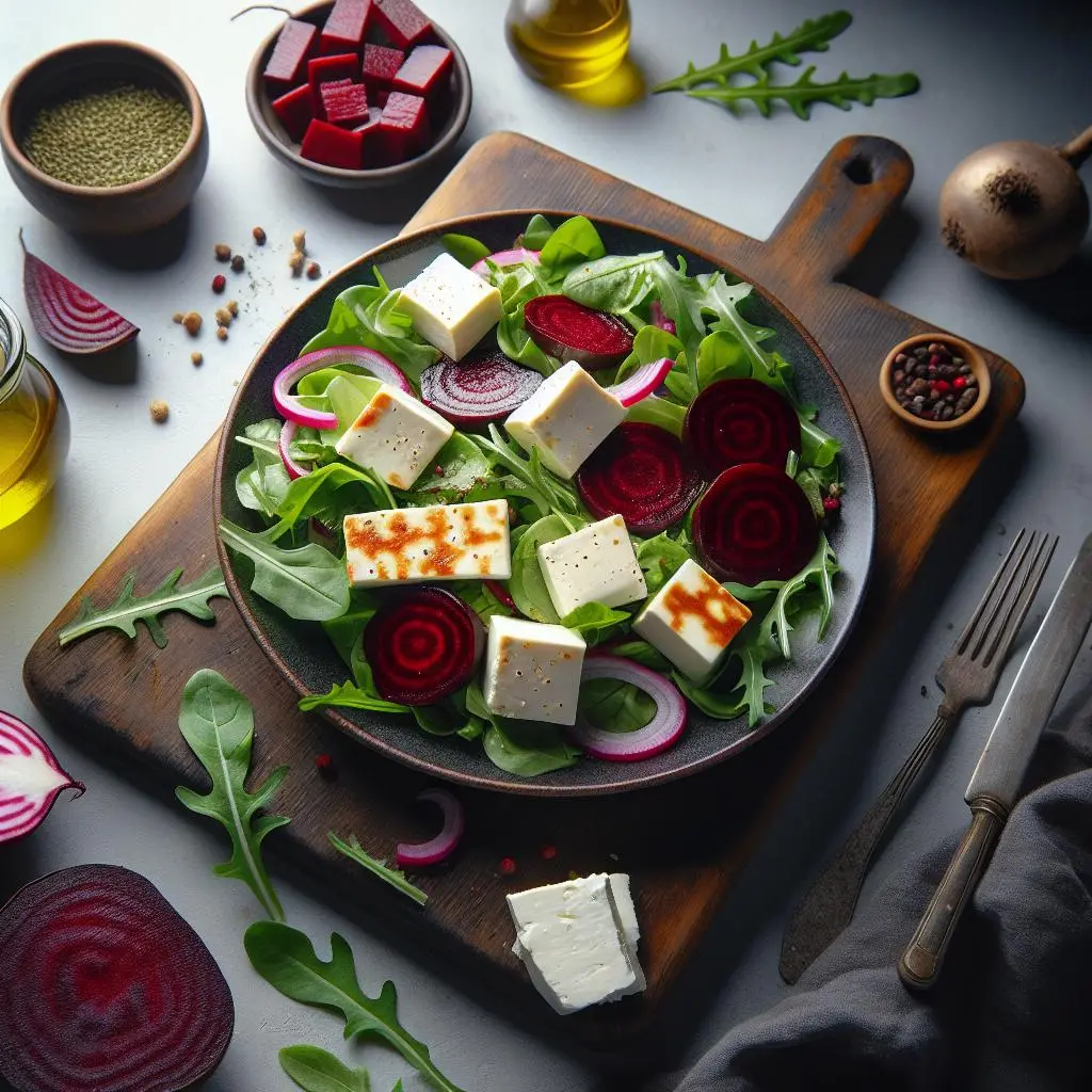 Izgara Hellim Peynirli ve Pancarlı Akdeniz Salatası