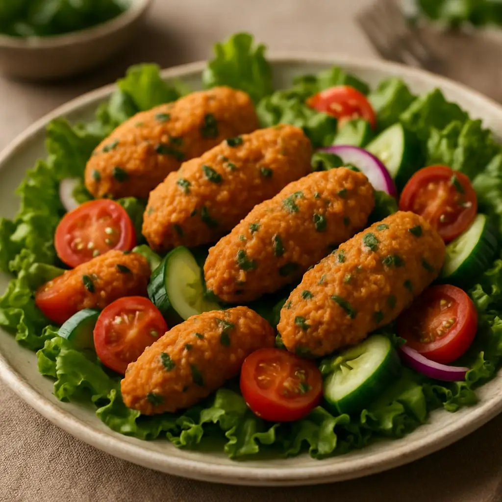 Mercimek Köftesi Salatası: Akdeniz Tazeliği Mercimek Köftesi Salatası: Akdeniz Tazeliği